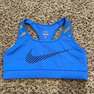 Nike Pro sports bra- blue and grey- size medium
